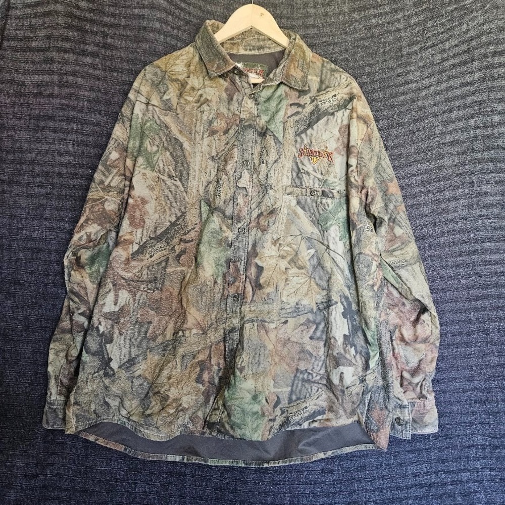 Vtg ScentLok Hunting Shirt 2XL Realtree Advantage Timber Camo Button Up Jacket